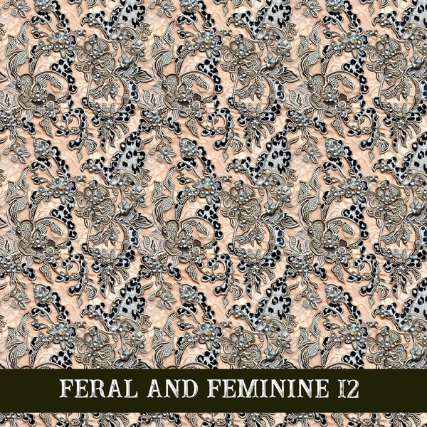 Feral and Feminine collection- 12x12 vinyl sheets 12 designs available