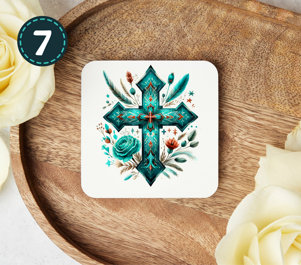 Turquoise Western - Uv Dtf Coaster Decals