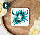 Turquoise Western - Uv Dtf Coaster Decals