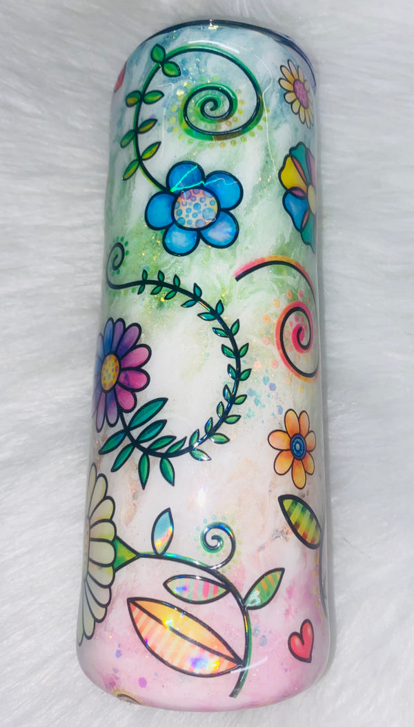 Ready to ship 20oz neon floral
