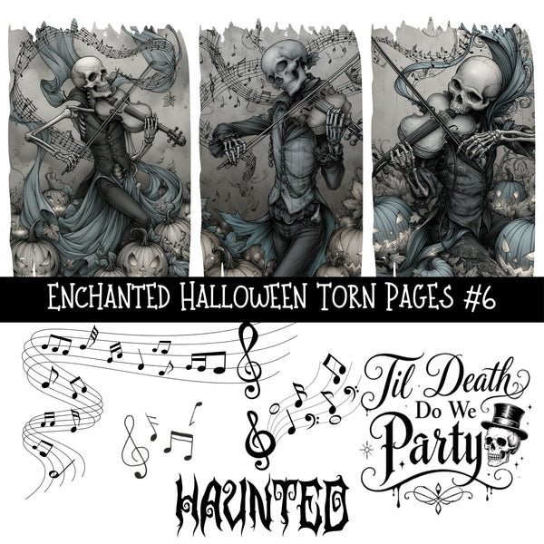 Enchanted Halloween Torn Pages UV DTF Decal sheets 10 Designs available
