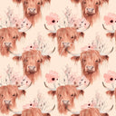 Highland Cow - Adhesive Vinyl 12x12 Sheets - 8  Designs