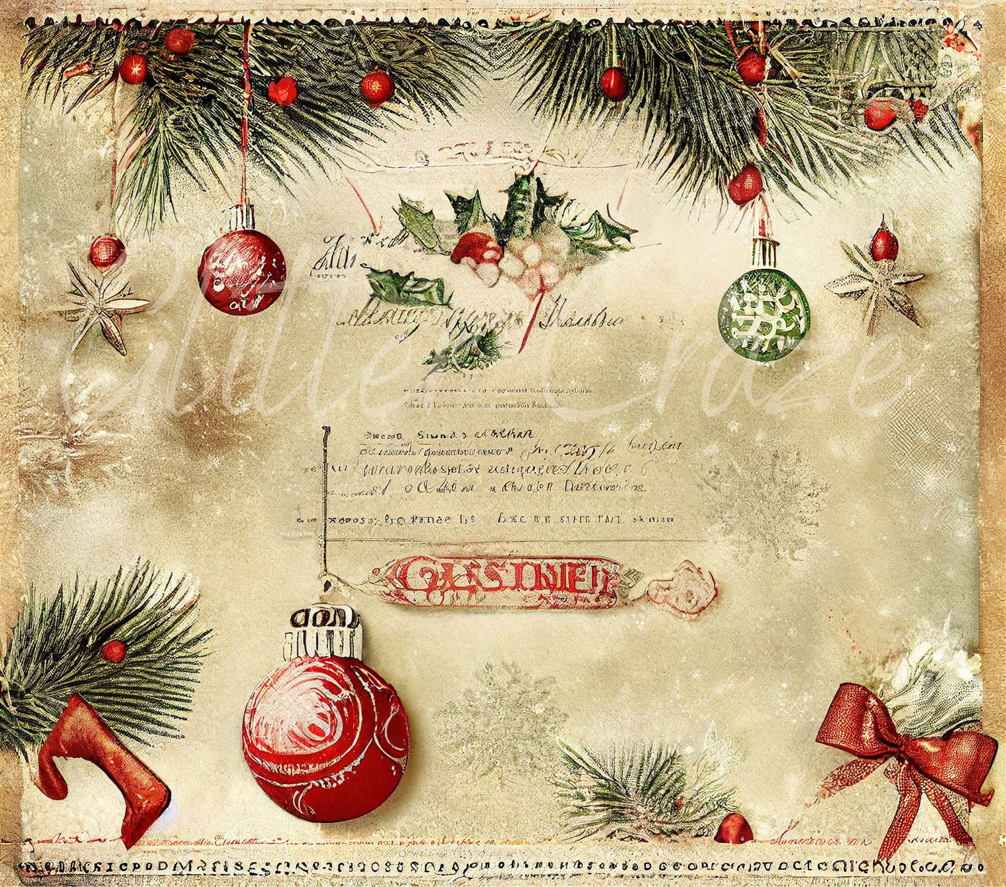 Vintage Christmas - Adhesive Vinyl Wrap