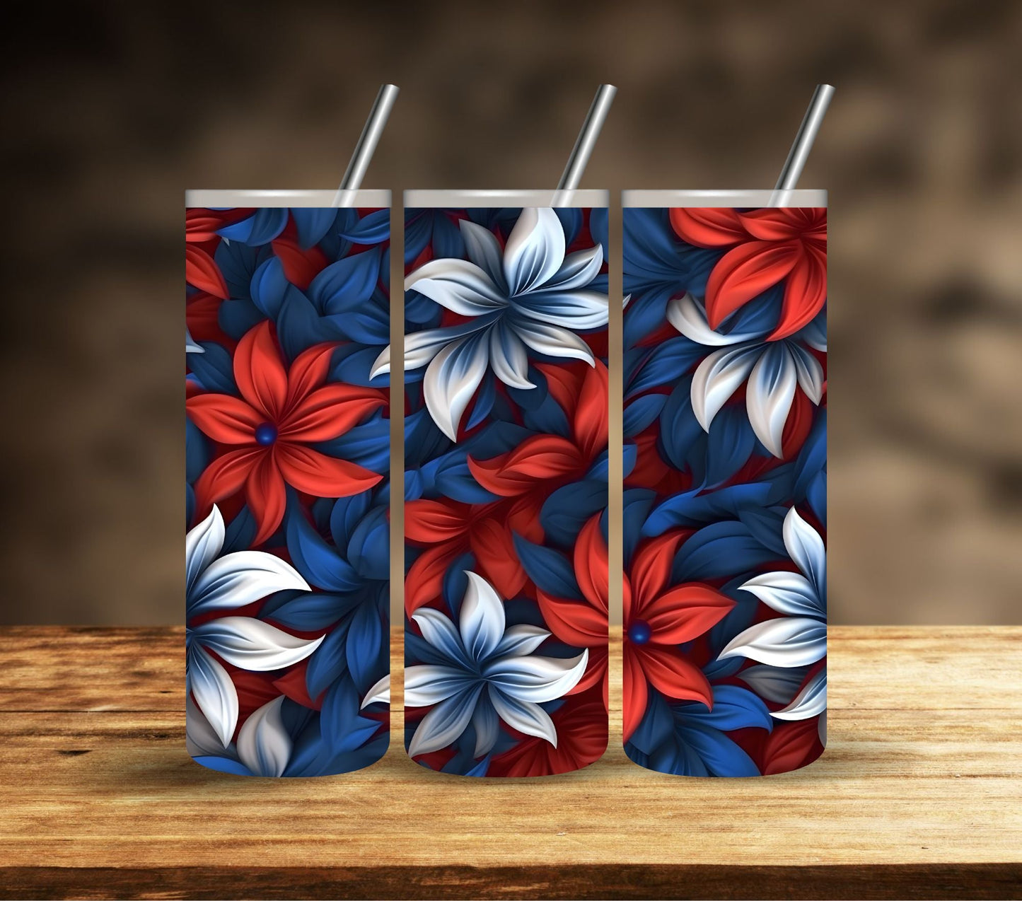 Patriotic Floral - Adhesive Vinyl Wrap- 11 designs