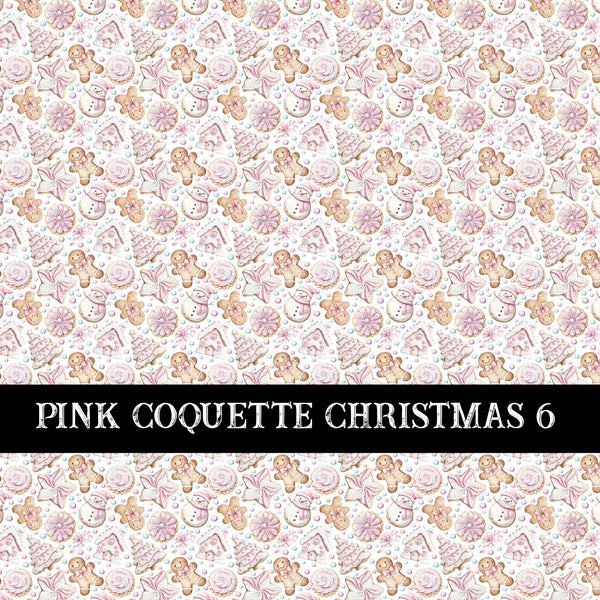 Pink Coquette Christmas  Collection vinyl sheets 14 Patterns to choose from