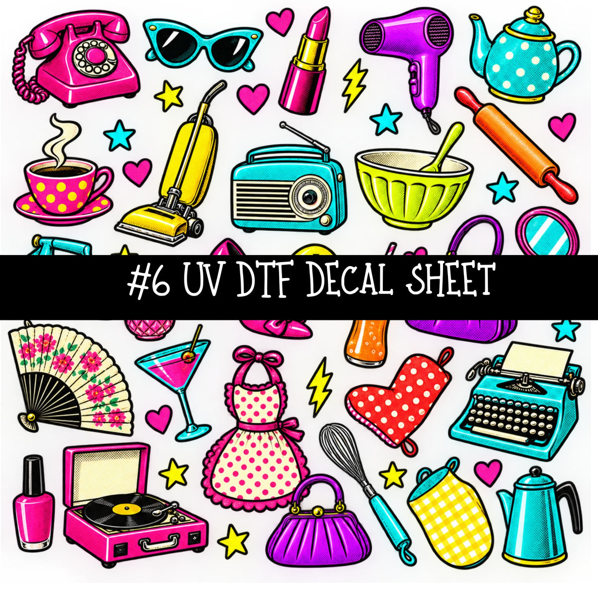 Popart Girls UV DTF Decal sheets 14 Designs available
