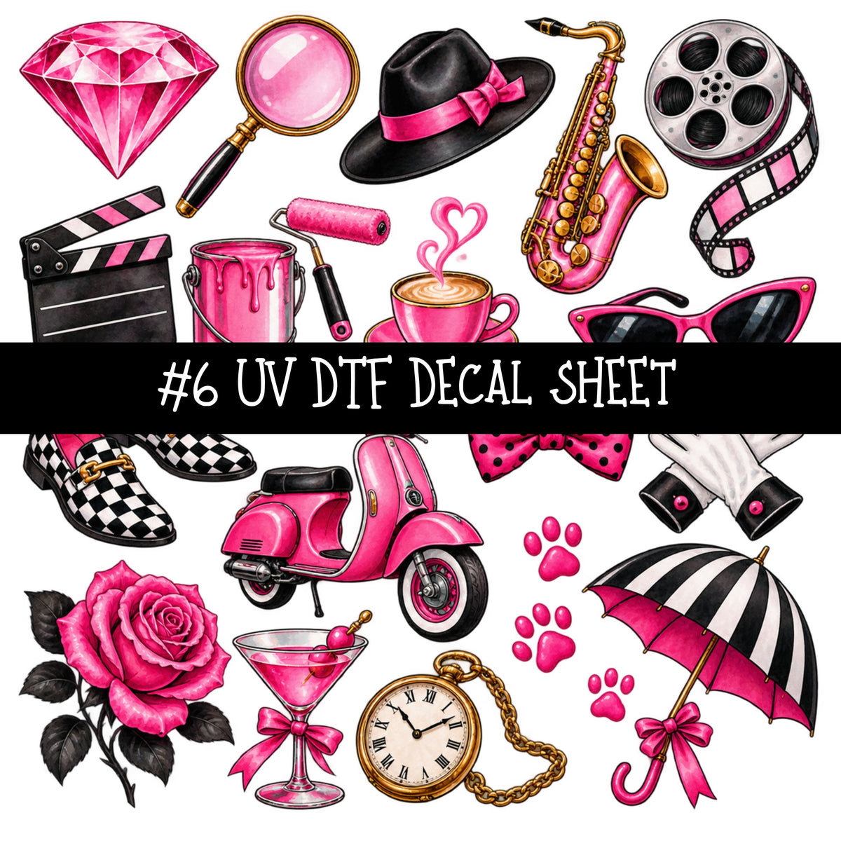 Pink Panther UV DTF Decal sheets 11 Designs available