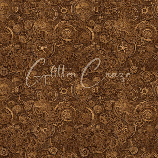 Steampunk Volume - Adhesive Vinyl 12x12 Sheets - 33 Prints