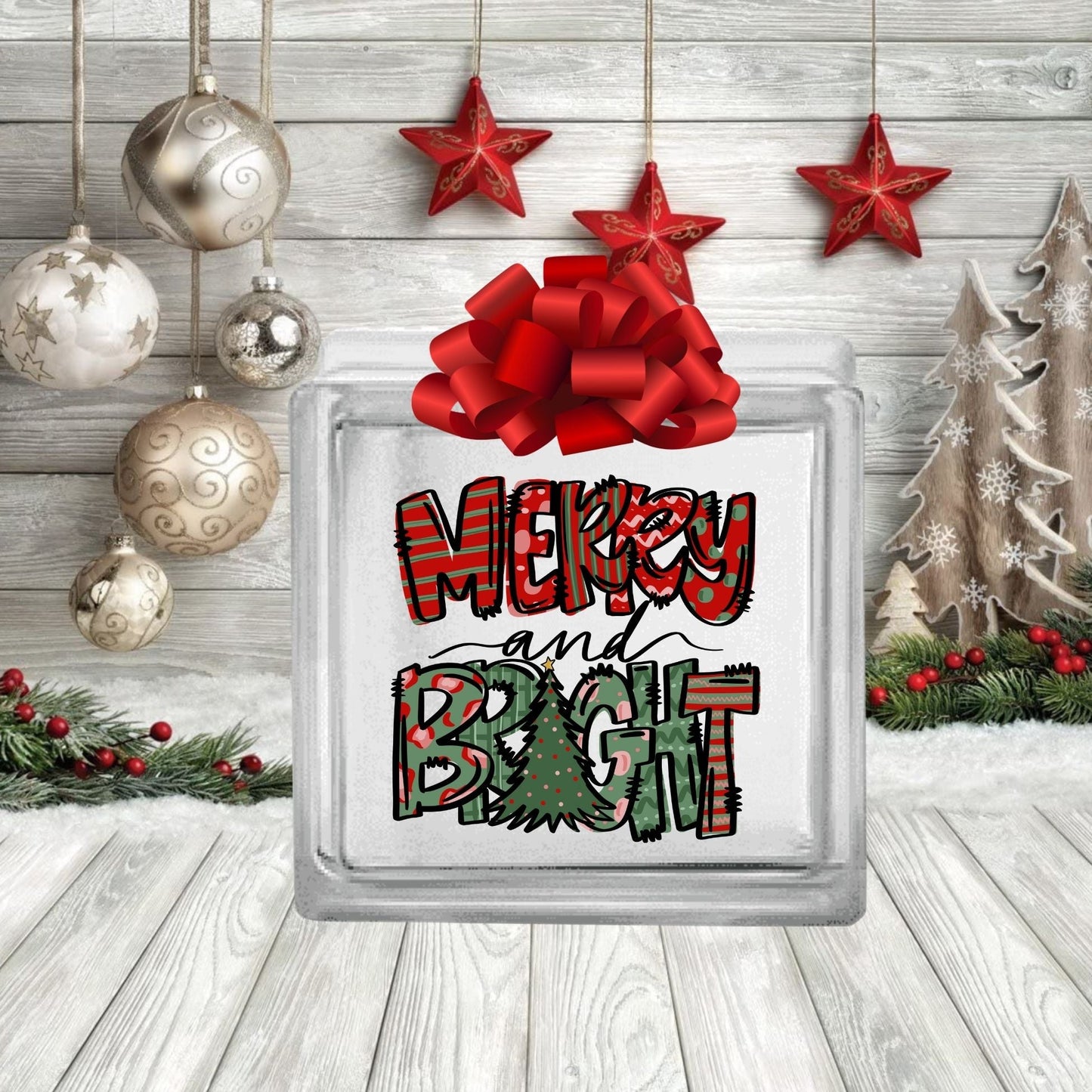 Glass Block Christmas UV Decals- 10 DESIGNS