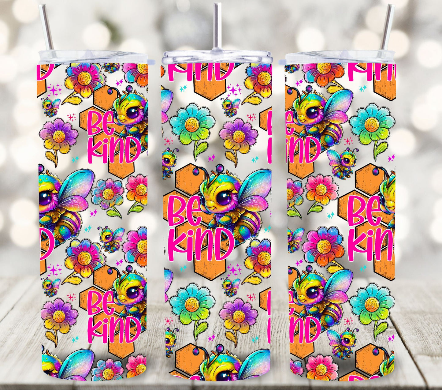 Bee Kind Neon - Adhesive Vinyl Wrap