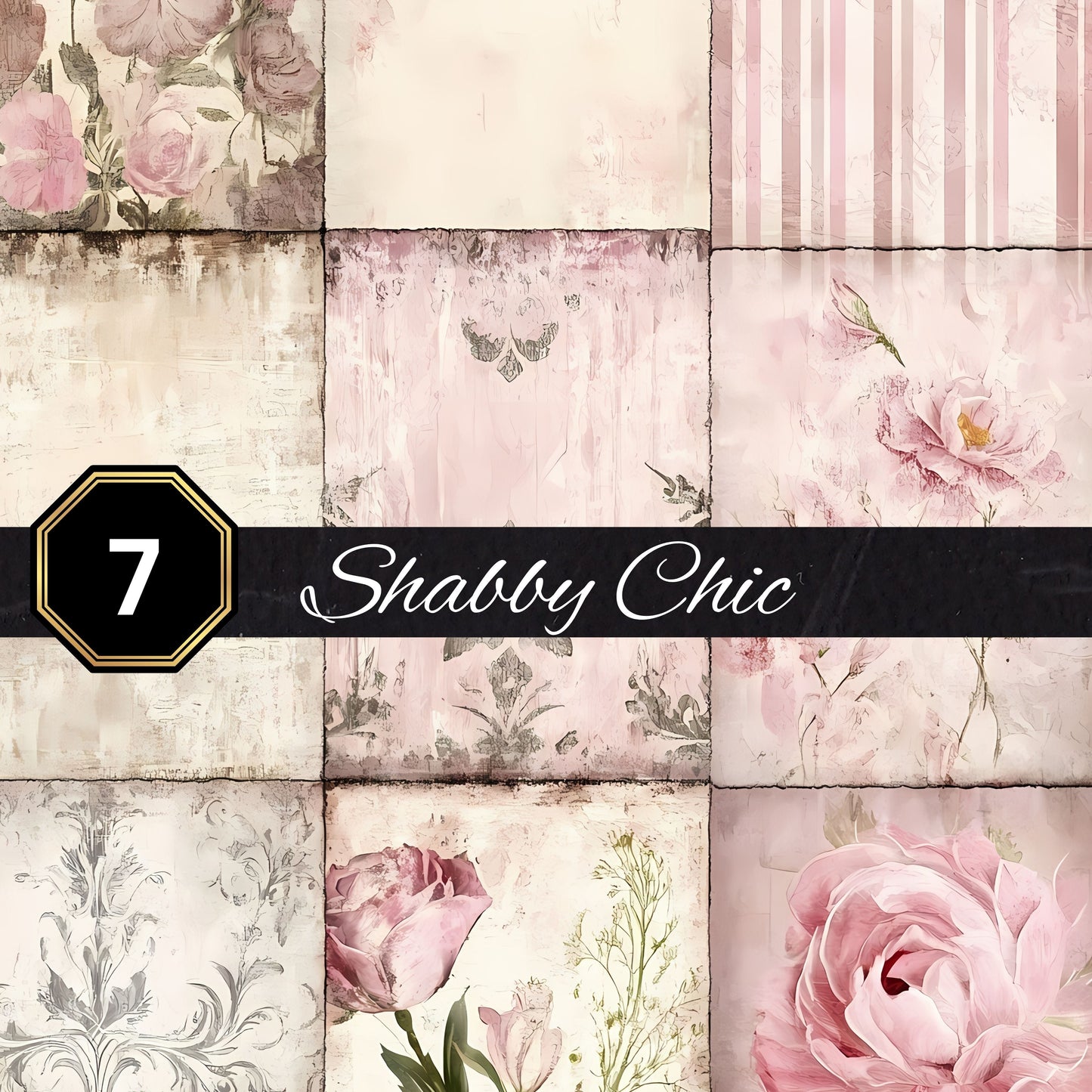 Shabby Vinyl collection- 12x12 vinyl sheets-9 designs available
