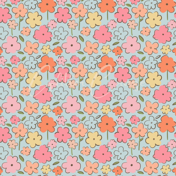 Spring Fling Collection - Adhesive Vinyl 12x12 Sheets - 12 Design options