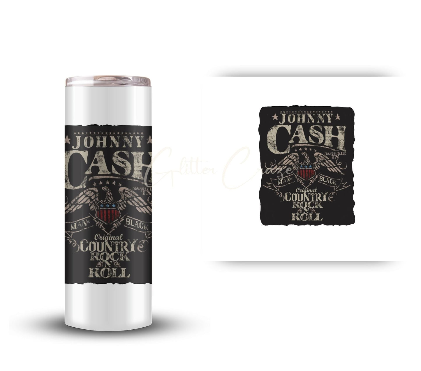 Johnny Cash - UV DTF Decals- 3 Designs- 4 Sizes