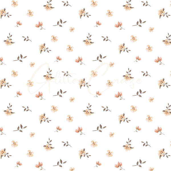 Vintage Peach Floral Collection - Adhesive Vinyl 12x12 Sheet - 12 Designs available