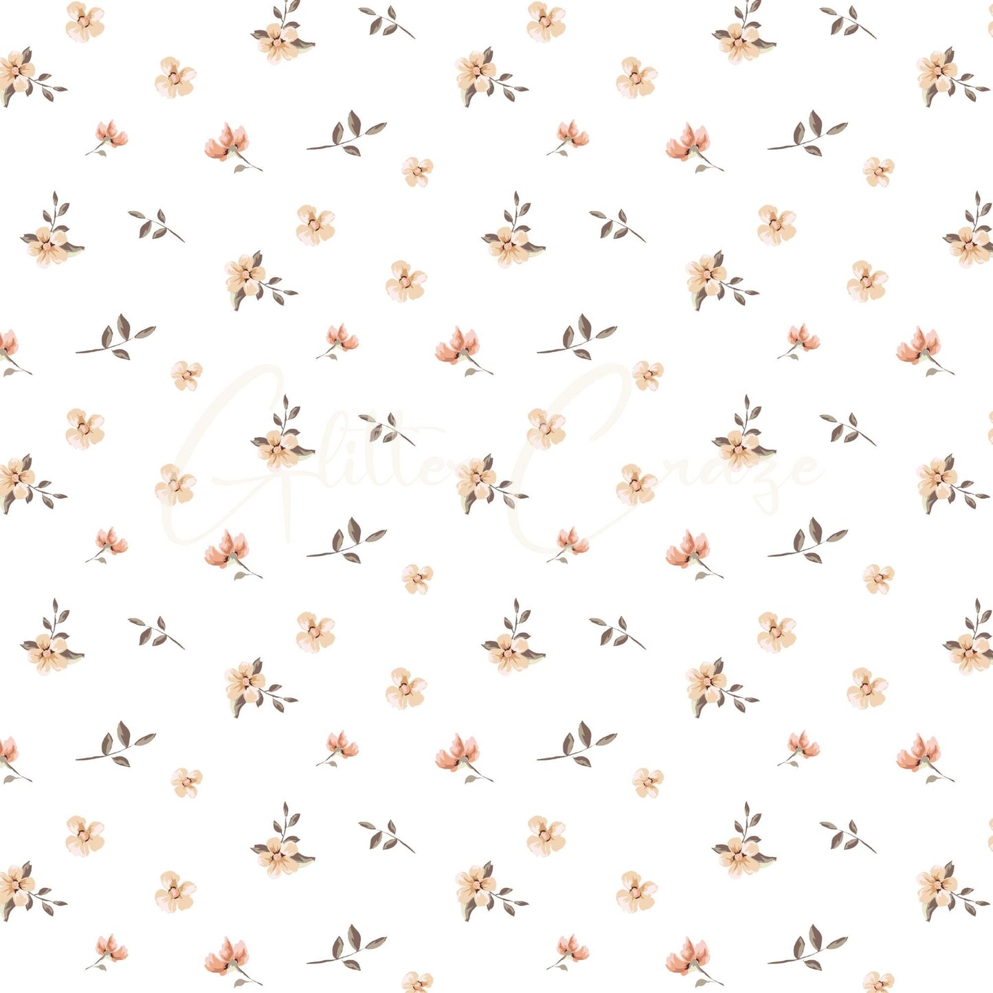 Vintage Peach Floral Collection - Adhesive Vinyl 12x12 Sheet - 12 Designs available