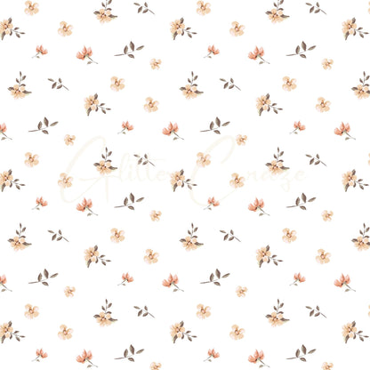 Vintage Peach Floral Collection - Adhesive Vinyl 12x12 Sheet - 12 Designs available