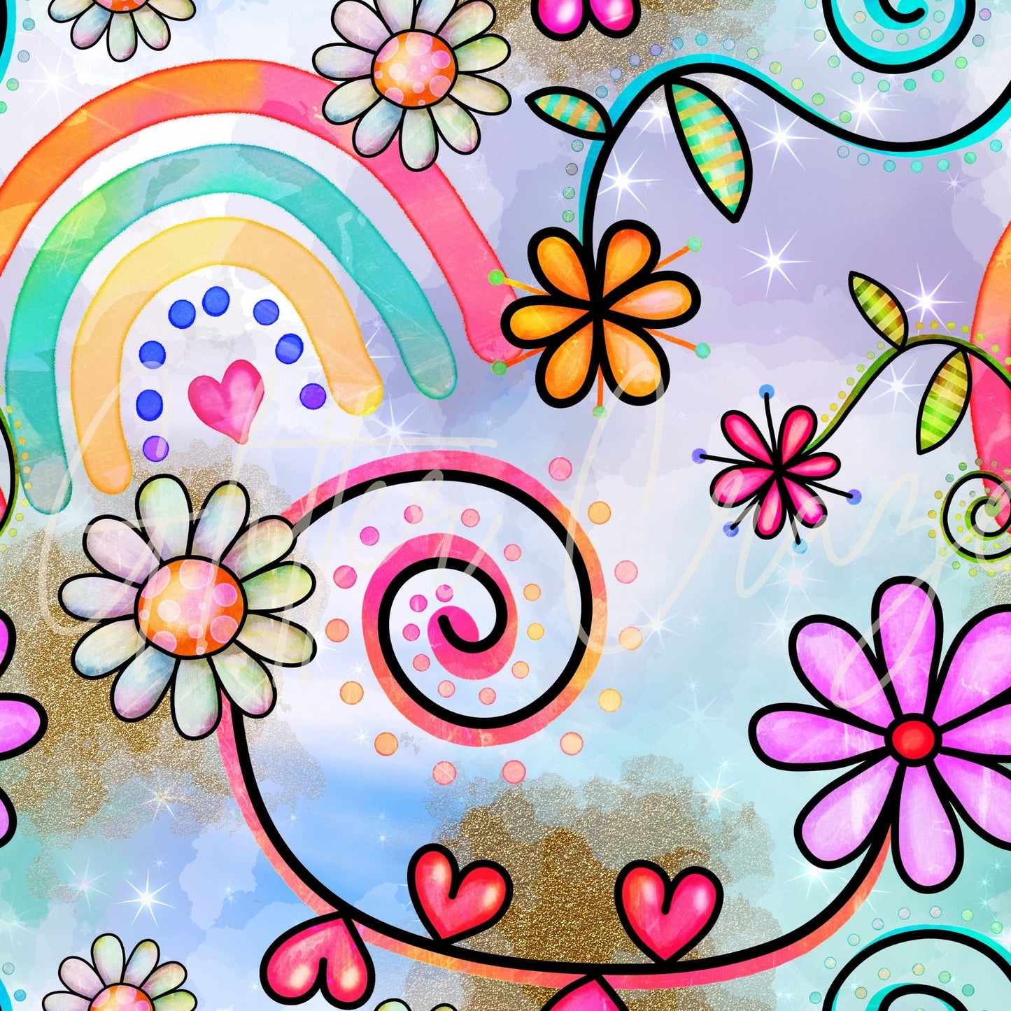 flower Power - Adhesive Vinyl 12x12 sheets - 12 designs to choose frrom