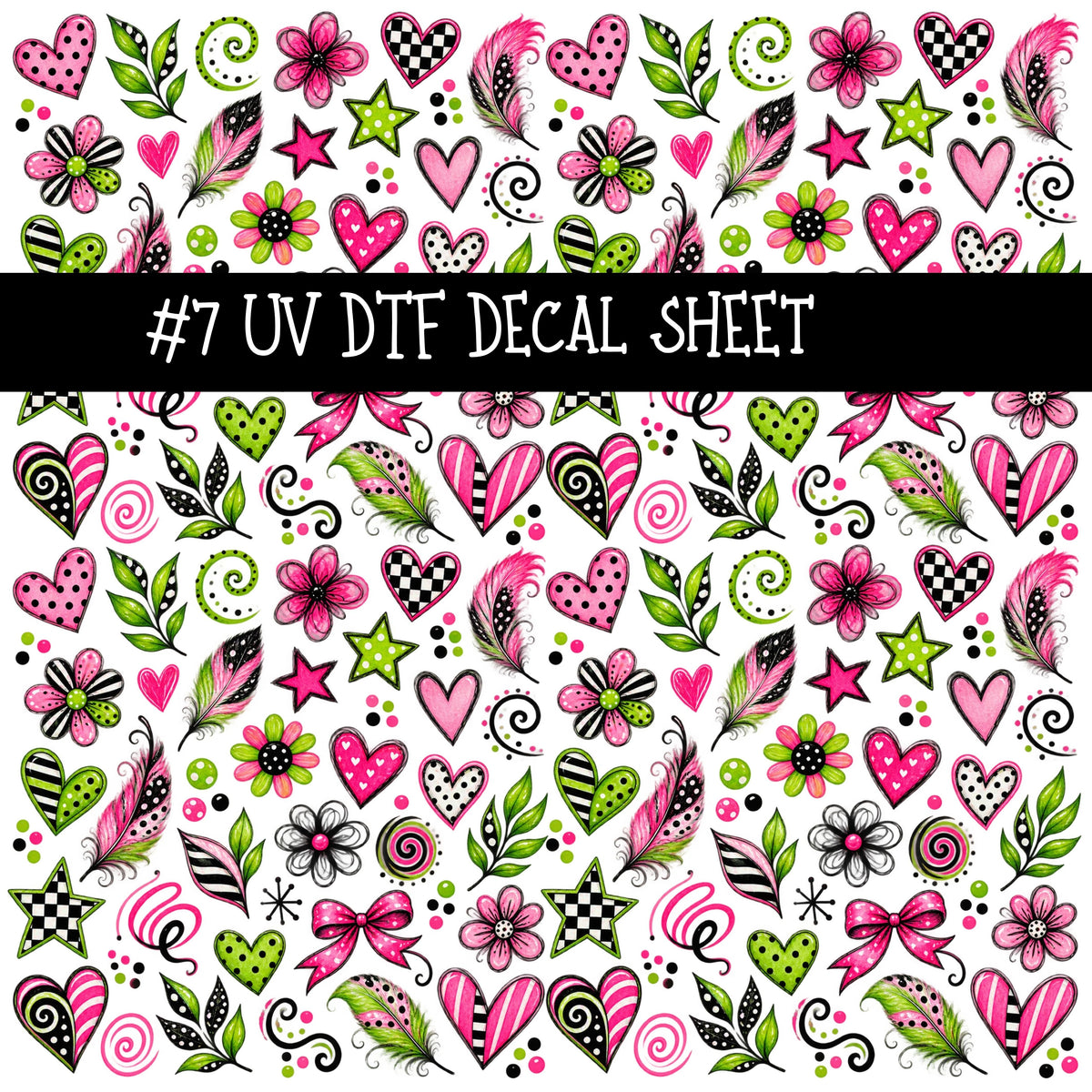 Flock Around UV DTF Decal sheets 11 Designs available