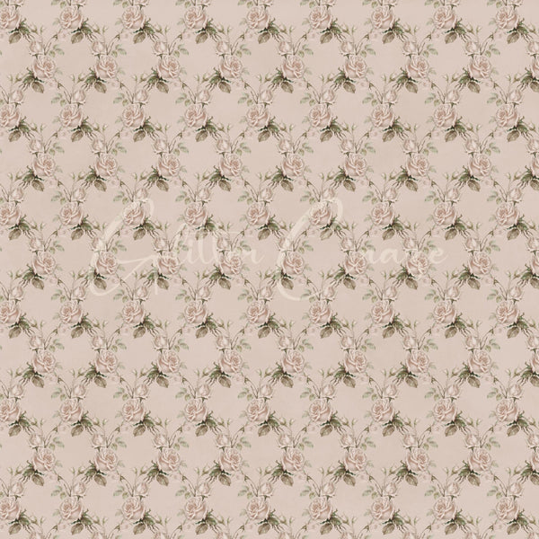 Vintage Brown Floral Collection - Adhesive Vinyl 12x12 Sheet - 12 Designs available