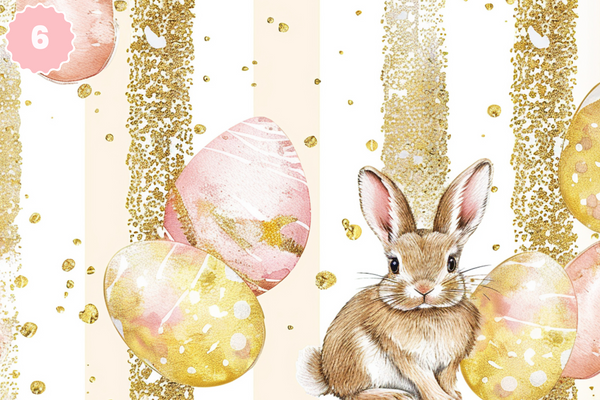 Pink and Gold Easter - Adhesive Vinyl 12x12 Sheets - 12 Design Options