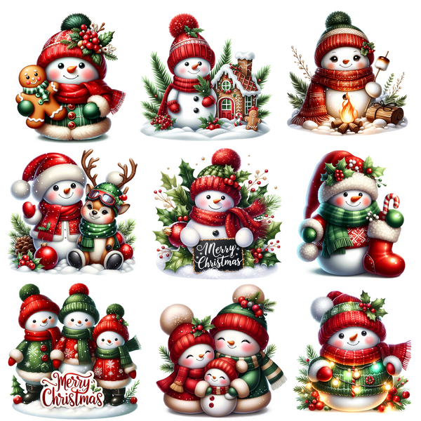Festive Snowman - UV DTF Decal sheets- 3 variants