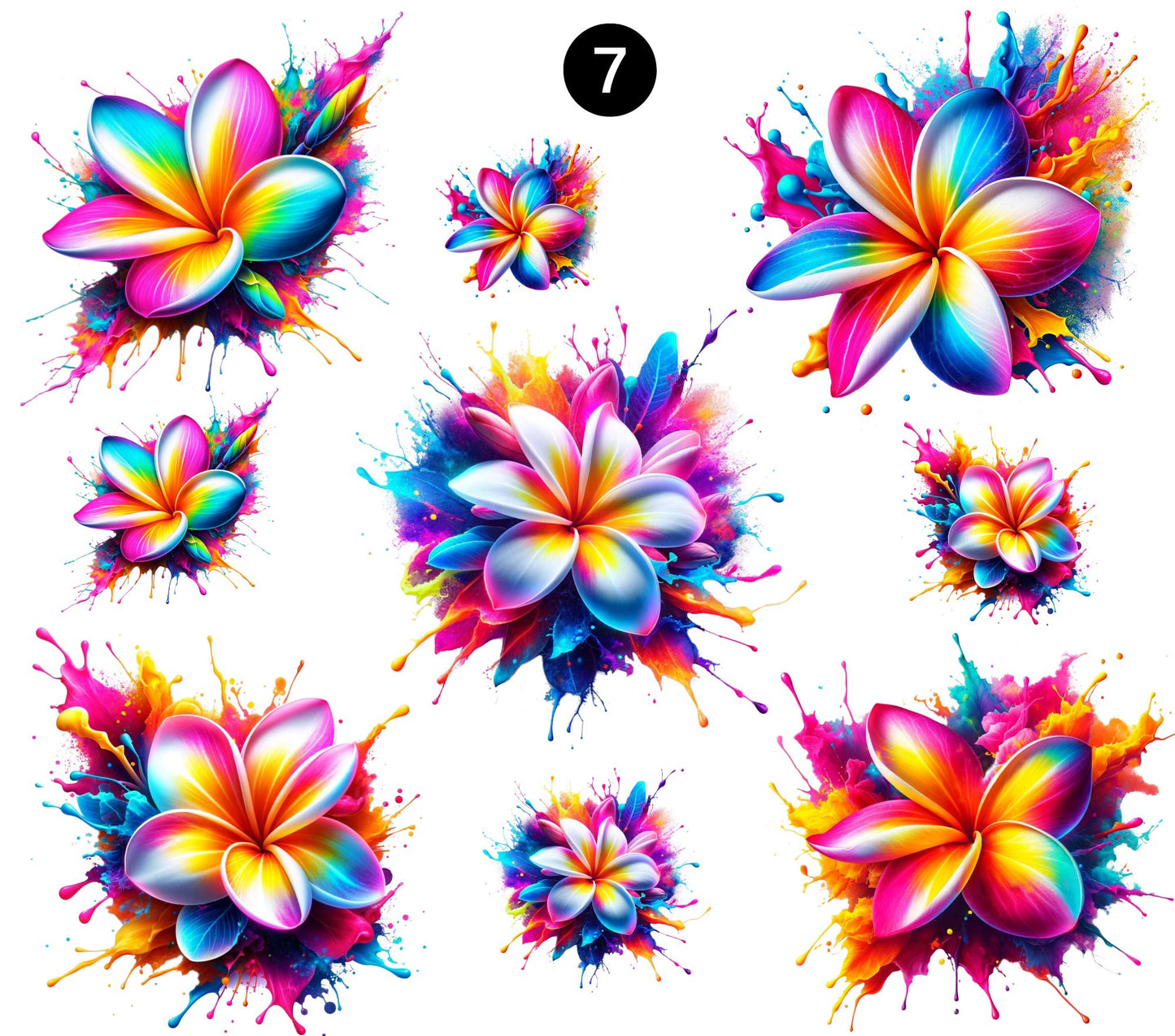 Tropical Flowers and Leaves - UV DTF Decal Sheets - 7 Designs