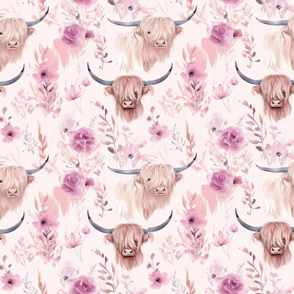 Highland Cow - Adhesive Vinyl 12x12 Sheets - 8  Designs