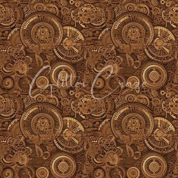 Steampunk Volume - Adhesive Vinyl 12x12 Sheets - 33 Prints