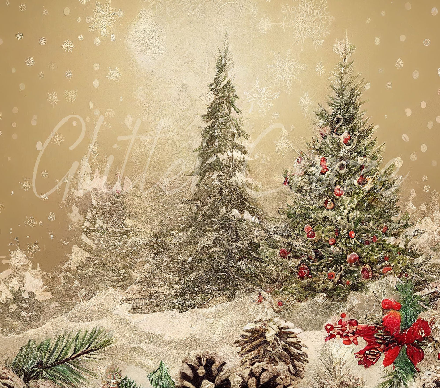 Vintage Christmas - Adhesive Vinyl Wrap