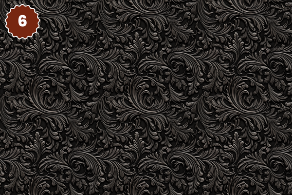 Tooled Leather Collection - Adhesive Vinyl 12x12 Sheets - 20 Design Options