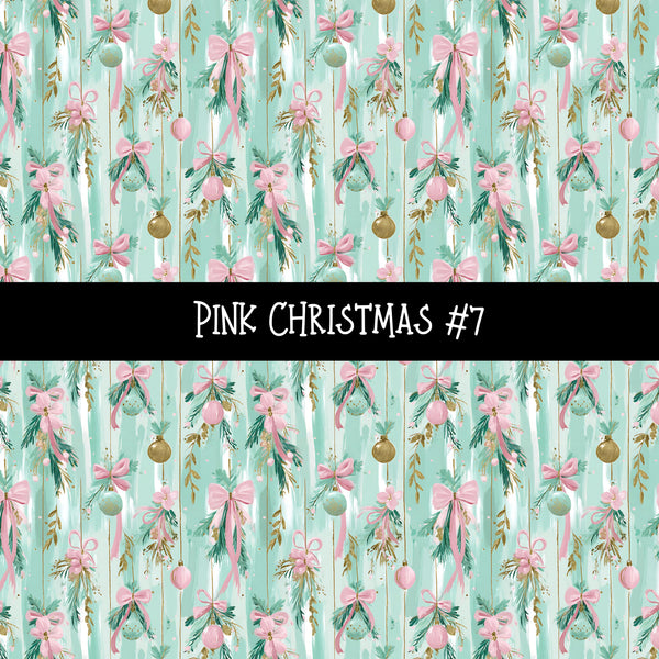 Pink Christmas Collection vinyl sheets 12 Patterns to choose from