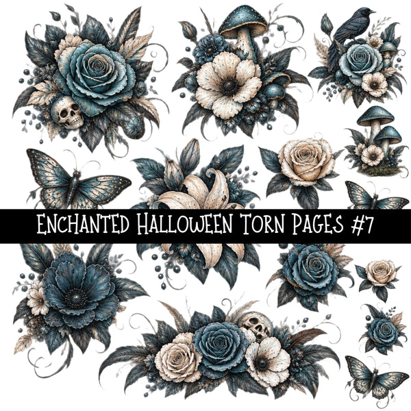 Enchanted Halloween Torn Pages UV DTF Decal sheets 10 Designs available