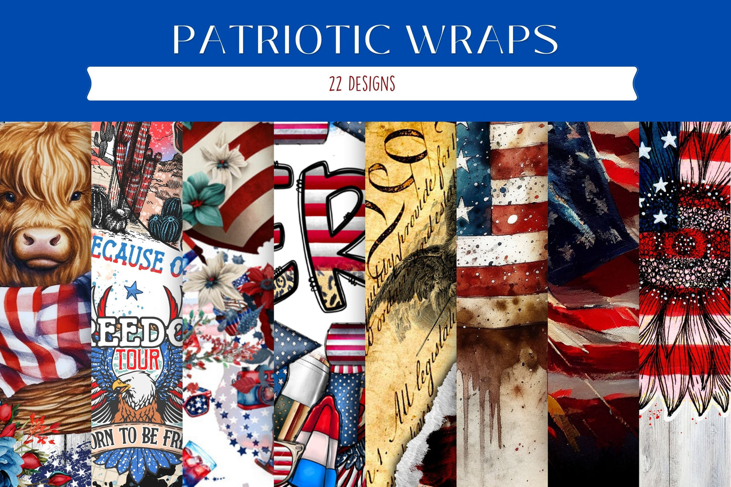 Patriotic - Adhesive Vinyl Wrap - 22 Designs