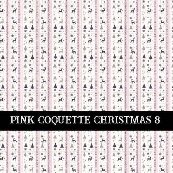 Pink Coquette Christmas  Collection vinyl sheets 14 Patterns to choose from