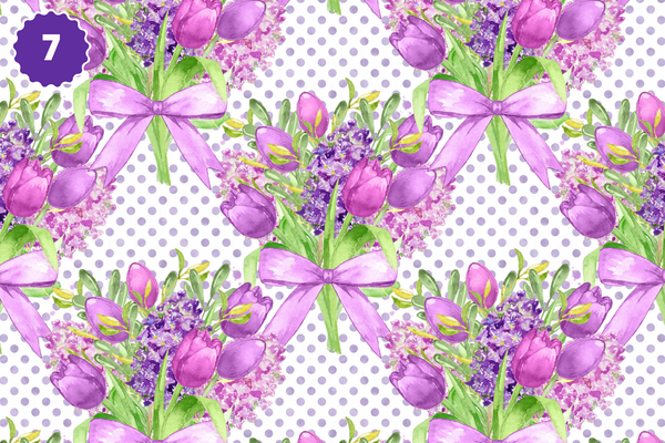 Purple Floral Easter - Adhesive Vinyl 12x12 Sheets - 16 Design Options