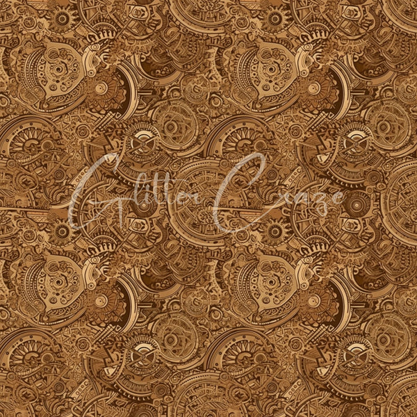 Steampunk Volume - Adhesive Vinyl 12x12 Sheets - 33 Prints