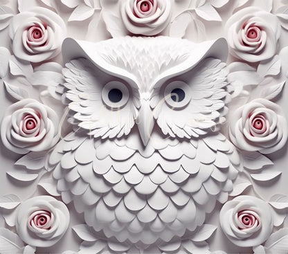 3D Owl Vinyl owl - Adhesive Vinyl Wrap - 8 Designs