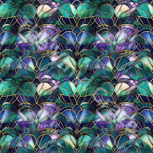Stained Peacock - Adhesive Vinyl Wrap and 12x12 Sheets - 12 Design Options