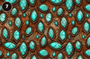 Turquoise and Brown Tooled Leather - Adhesive Vinyl 12x12 Sheets - 22 Design Options
