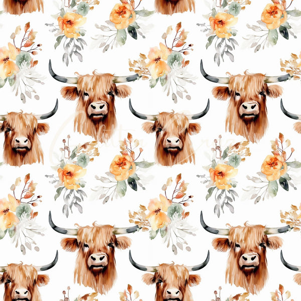 Highland Cow - Adhesive Vinyl 12x12 Sheets - 8  Designs