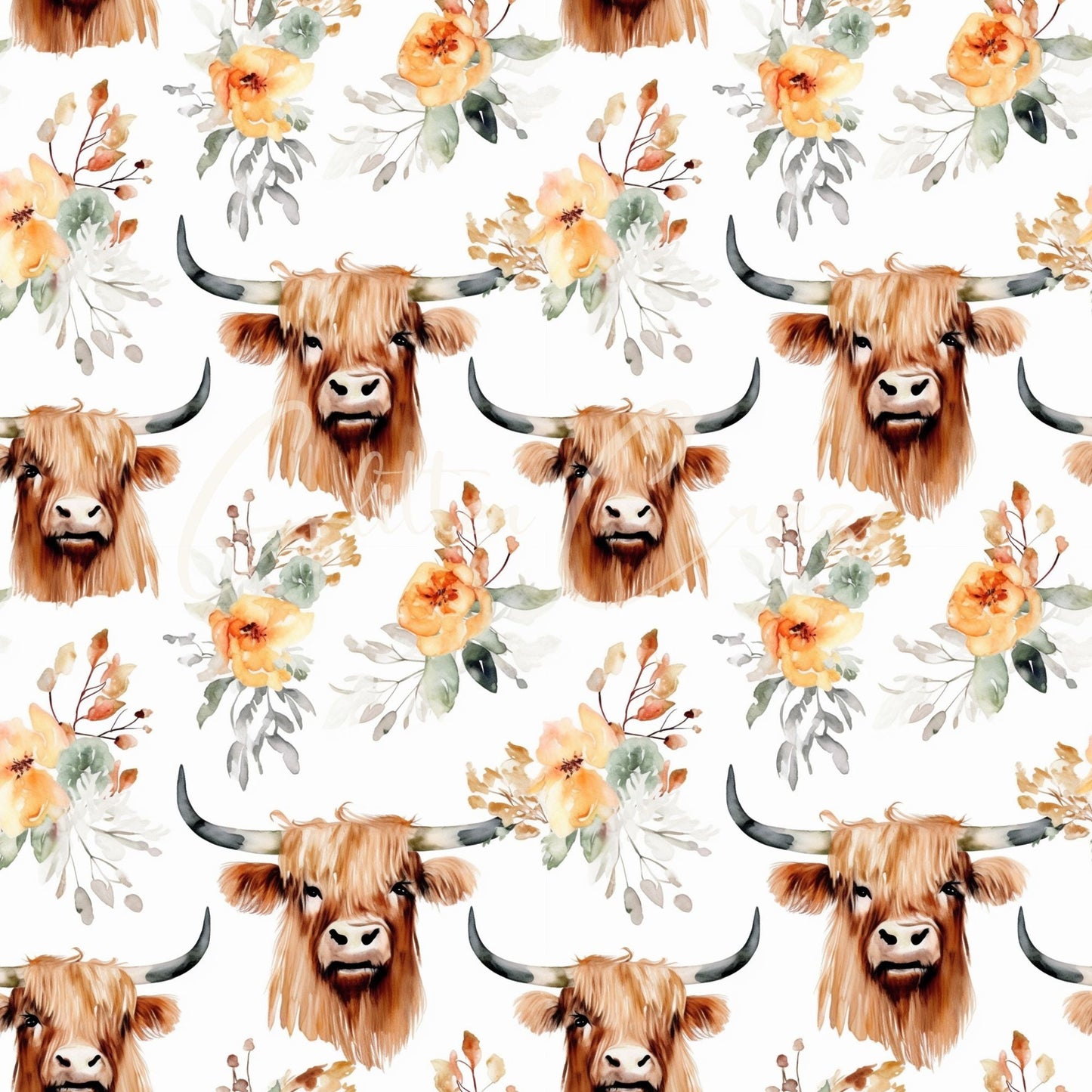 Highland Cow 12x12 Vinyl Sheets- 8  Designs