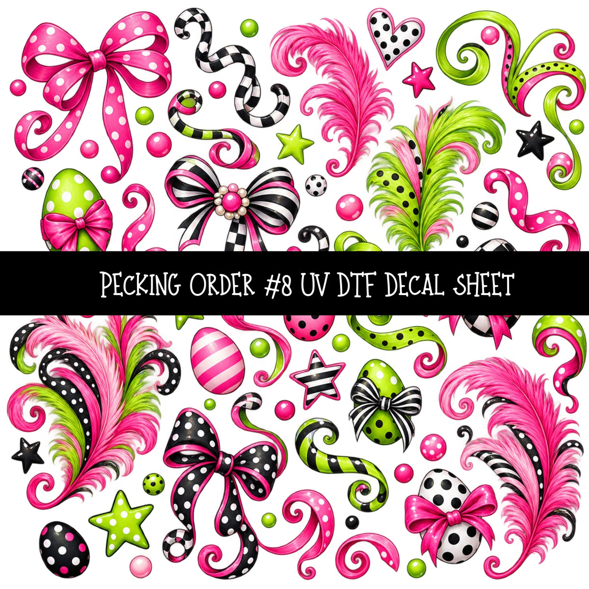 Pecking Order UV DTF Decal sheets 12 Designs available