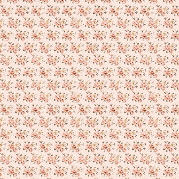 Vintage Peach Floral Collection - Adhesive Vinyl 12x12 Sheet - 12 Designs available