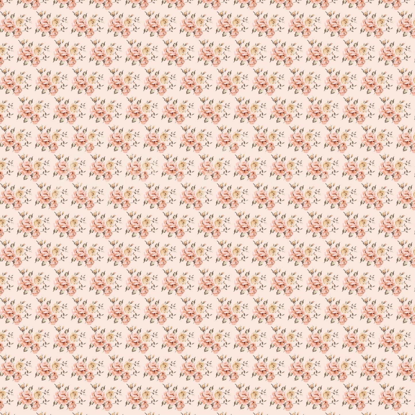 Vintage Peach Floral Collection - Adhesive Vinyl 12x12 Sheet - 12 Designs available