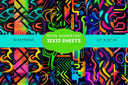 Neon Geometric Collection - Adhesive Vinyl 12x12 Sheets - 10 Design Options