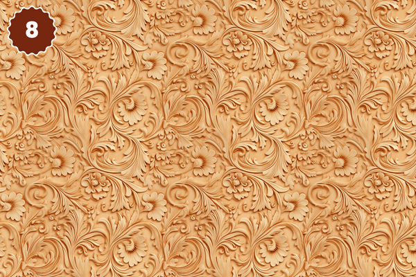 Tooled Leather Collection - Adhesive Vinyl 12x12 Sheets - 20 Design Options
