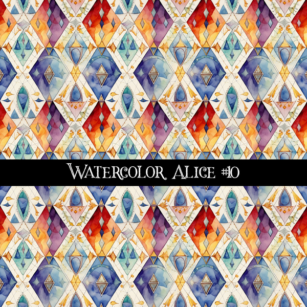 Watercolor Alice - vinyl sheets 10 (Patterns to choose from)
