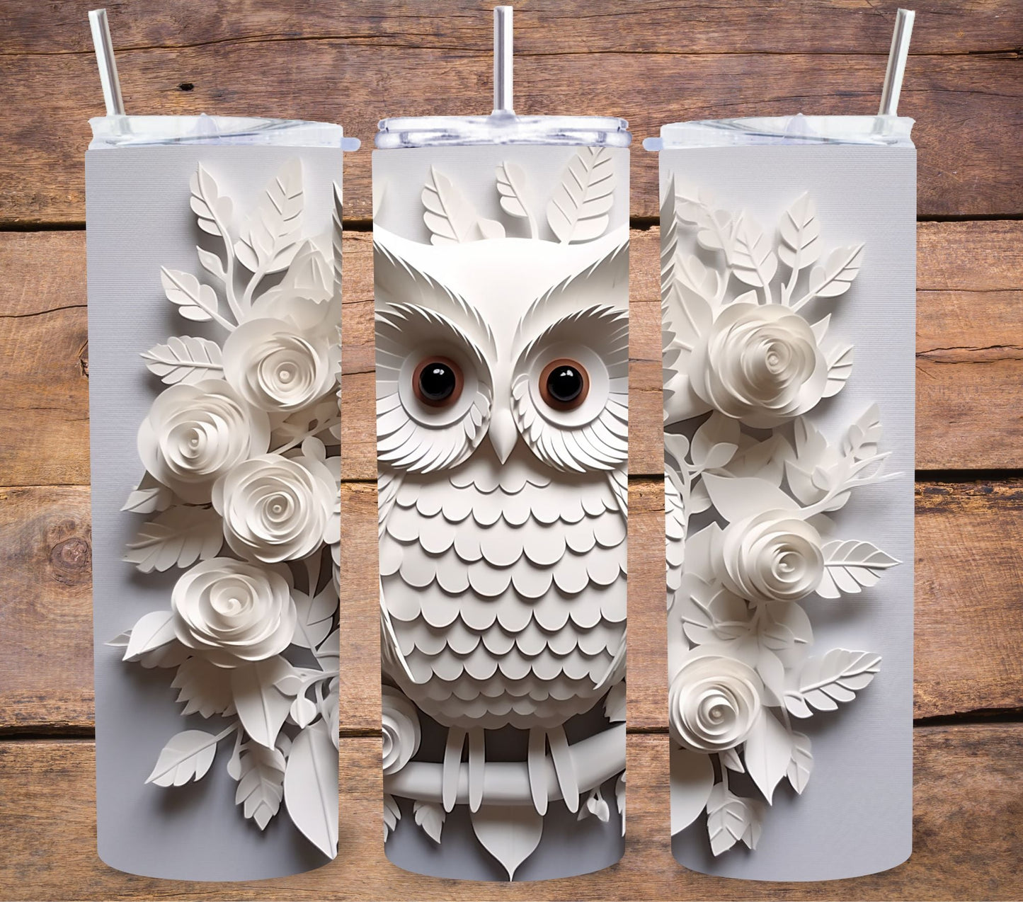 3D Owl Vinyl owl - Adhesive Vinyl Wrap - 8 Designs