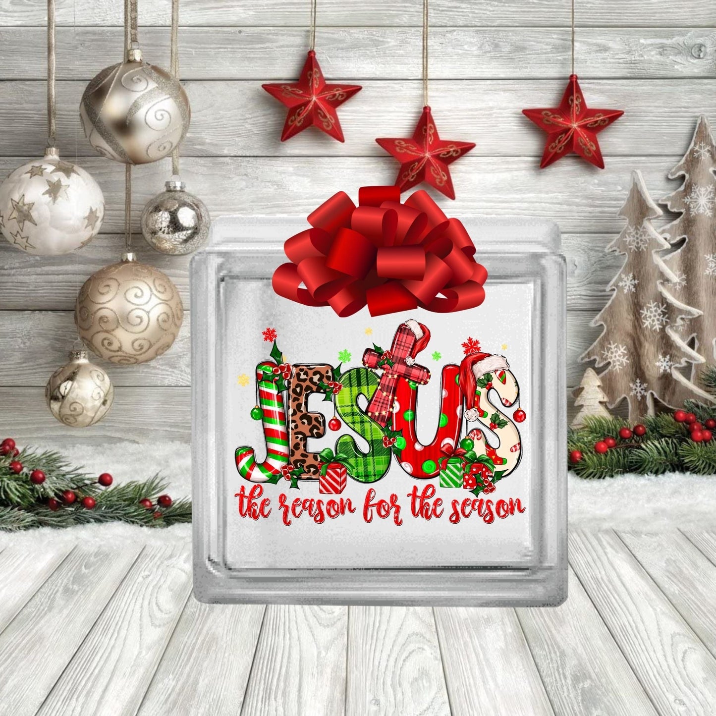 Glass Block Christmas UV Decals- 10 DESIGNS