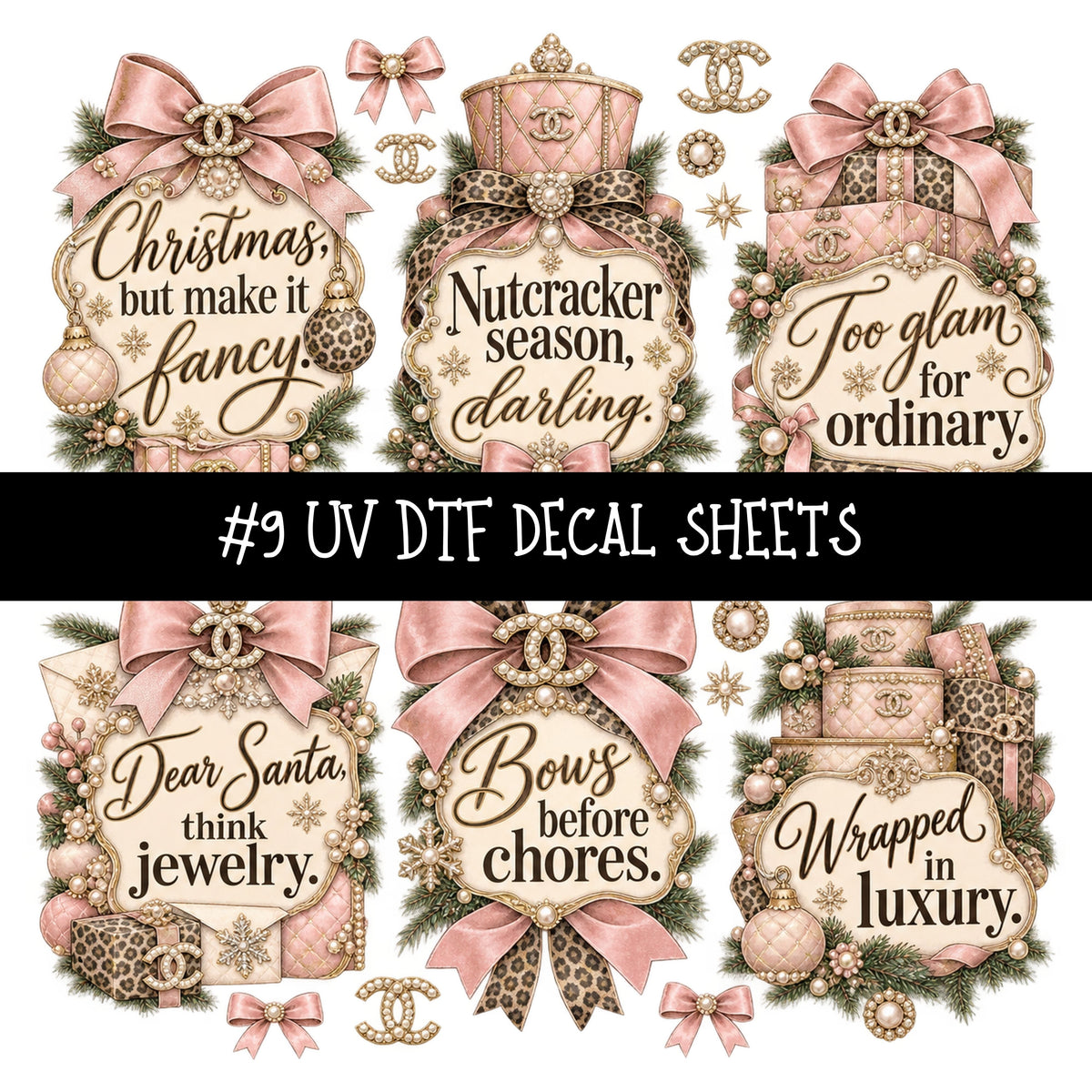 Bougie Nutcracker Chanel UV DTF Decal sheets 11 Designs available